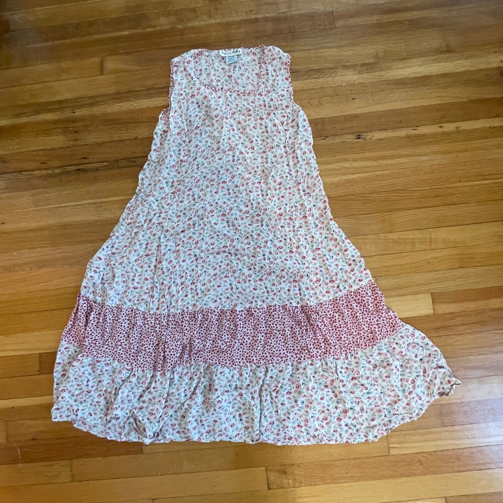 Vintage Floral Sleeveless Midi Rayon Dreas